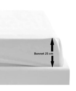 Drap-housse uni une place et demi Blanc 120x190 cm polycoton
